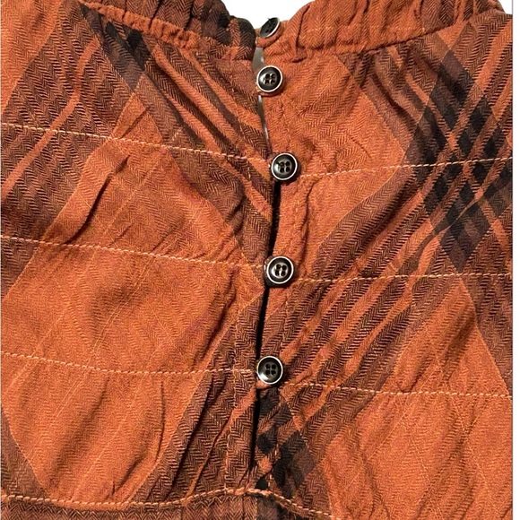 Revolve Bella Dahl cotton blend plaid mock neck top - Picture 12 of 13